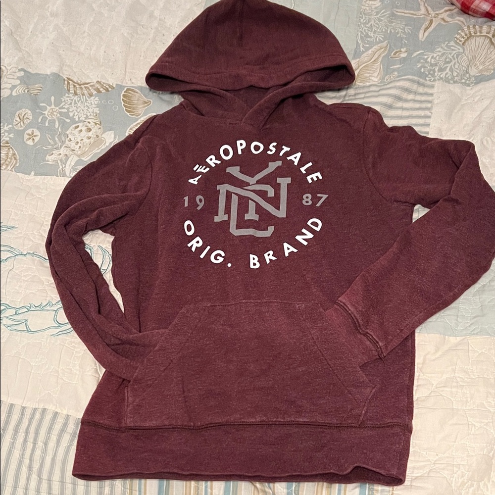 Aeropostale Burgundy Hoodie with Logo